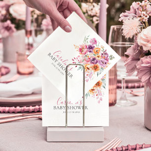 Elegante Wasserfarbe Floral Baby Bloom Baby Shower Serviette