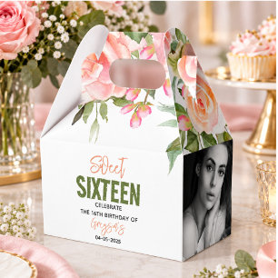 Elegante Wasserfarbe Floral Sweet Sixteen Geschenkschachtel