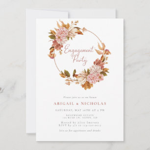 Elegante Wasserfarbe Floral Verlobungsfeier Einladung