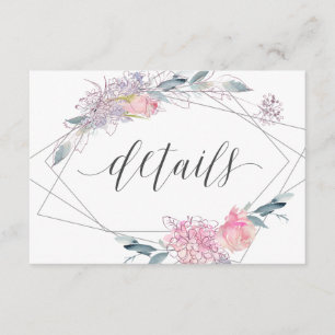 Elegante Wasserfarbe Florale Geometrische Hochzeit Einladung