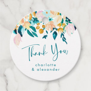 Elegante Wasserfarbe Florale Hochzeit Danke Benutz Geschenkanhänger