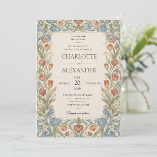 Elegante Wasserfarbe Florale Hochzeitseinladung Einladung