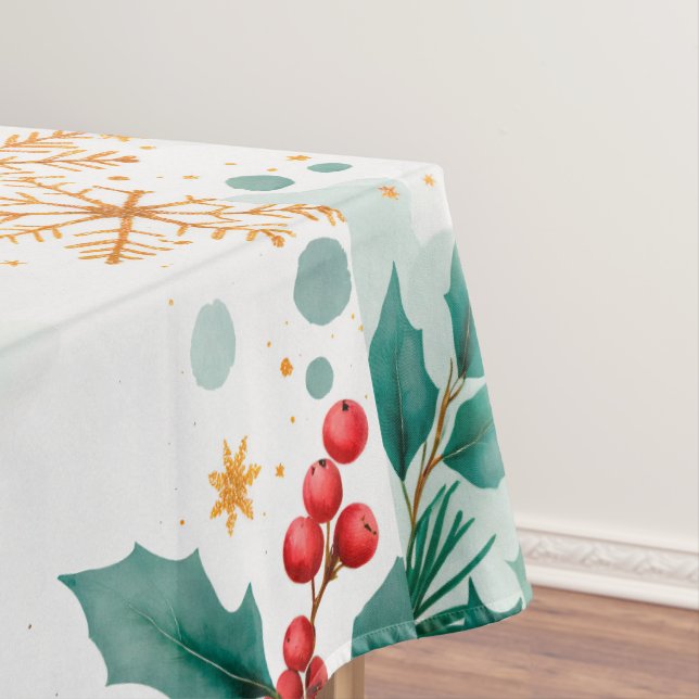 Elegante Wasserfarbe Frohe Weihnachtstablette Tischdecke (Beispiel)