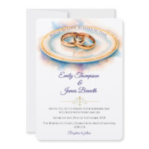 Elegante Wasserfarbe Goldene Rose Hochzeitsringe