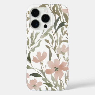 Elegante Wasserfarbe Grün und Rosa iPhone 16 Pro Hülle