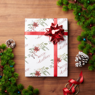 Elegante Wasserfarbe-Grünbeeren-Weihnachten Geschenkpapier