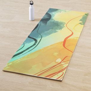 Elegante Wasserfarbe handgemalt Yoga matte