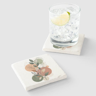 Elegante Wasserfarbe Herbst Botanische Frucht Unte Steinuntersetzer