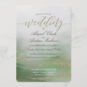 Elegante Wasserfarbe in Foliage Hochzeit Einladung