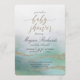 Elegante Wasserfarbe in Ocean Baby Shower Einladun Einladung