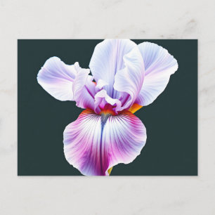 Elegante Wasserfarbe Iris Blüte mit zarten Petalen Postkarte