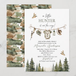 Elegante Wasserfarbe Kleine Jägerdusche Einladung