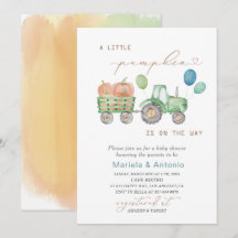Elegante Wasserfarbe Kleine Pumpkin Baby Dusche