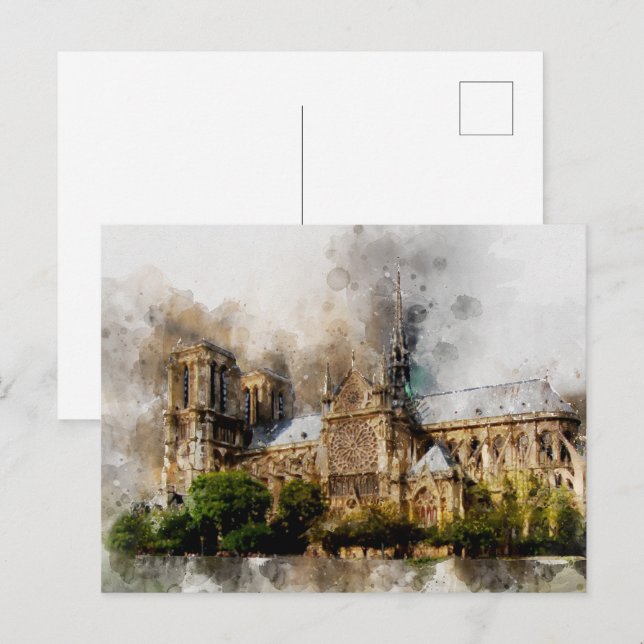 Elegante Wasserfarbe Kunst, Dichtung und Musik Postkarte (Vorne/Hinten)