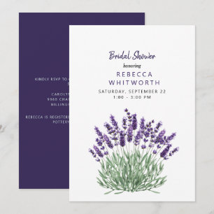Elegante Wasserfarbe-Lavendel-Brautparty Einladung