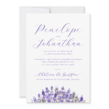Elegante Wasserfarbe Lavendel Schrift Hochzeit