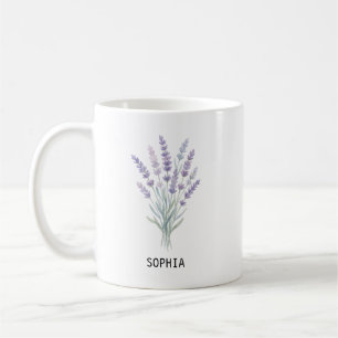 Elegante Wasserfarbe-Lavendel-Tasse Kaffeetasse