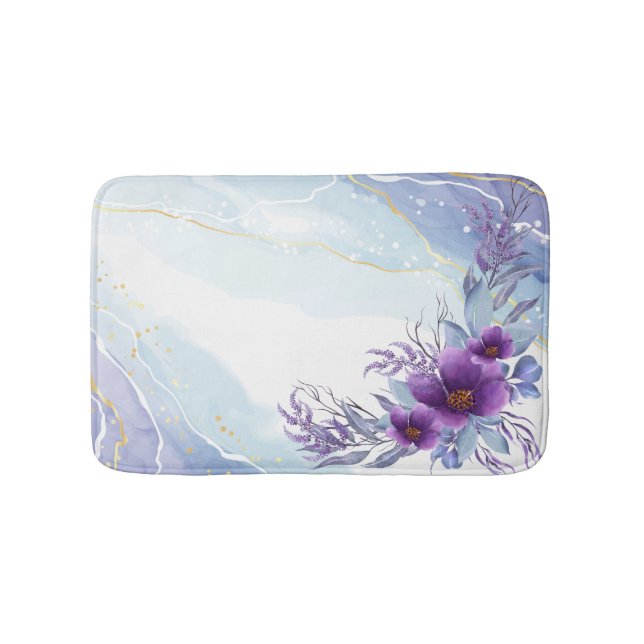 Elegante Wasserfarbe Lila Badematte (Vorderseite)