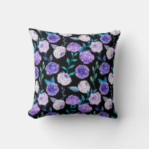 Elegante Wasserfarbe Lila Blumenstrauß Bouquet |