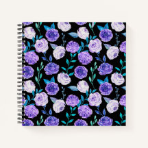 Elegante Wasserfarbe Lila Blumenstrauß Bouquet |