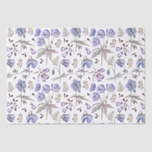 Elegante Wasserfarbe Lila Veilchen Wildblumen Part Seidenpapier