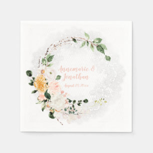 Elegante Wasserfarbe-Lilien Magnolien Rosen Pfings Serviette