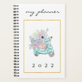 Elegante Wasserfarbe Moderne Minze Blume Golg Bike Planer