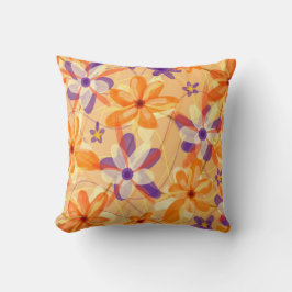 Elegante Wasserfarbe Peach Pum Pastel Floral Kissen