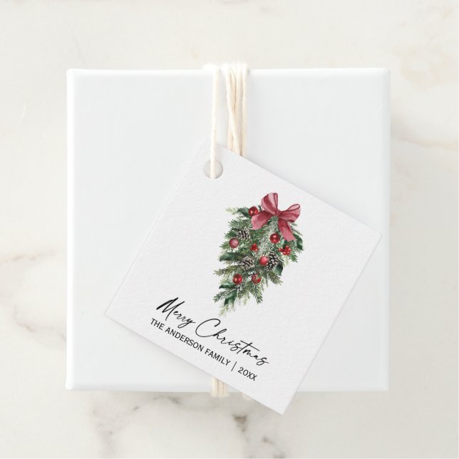 Elegante Wasserfarbe Pinakothek Züst Weihnachten Geschenkanhänger (Beispiel)