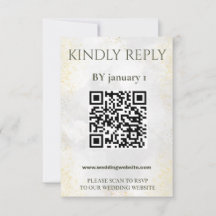 Elegante Wasserfarbe-QR-Code-Hochzeits-RSVP-Karte