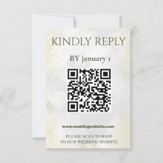 Elegante Wasserfarbe-QR-Code-Hochzeits-RSVP-Karte RSVP Karte
