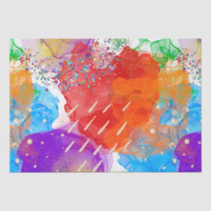 Elegante Wasserfarbe Regenbogen-Stolz-Alkohol-Tint Seidenpapier