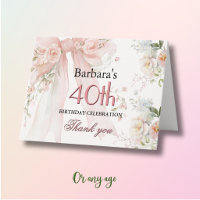 Elegante Wasserfarbe Rosa Schleife Floral 40. Gebu