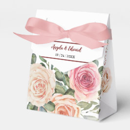 Elegante Wasserfarbe Rosen Hochzeit Geschenkschachtel