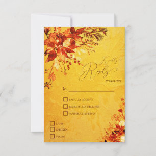 Elegante Wasserfarbe Rote und Goldene Weihnachtsst RSVP Karte