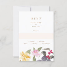 Elegante Wasserfarbe Schöne Hochzeit RSVP