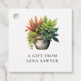 Elegante Wasserfarbe Topfpflanze Botanisches Gesch Geschenkanhänger