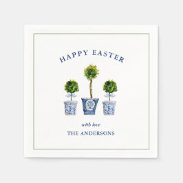 Elegante Wasserfarbe Topiary Oster Serviette