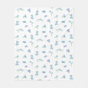 Elegante Wasserfarbe Vergiss mich nicht Blume Fleecedecke