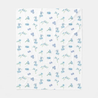 Elegante Wasserfarbe Vergiss mich nicht Blume Fleecedecke