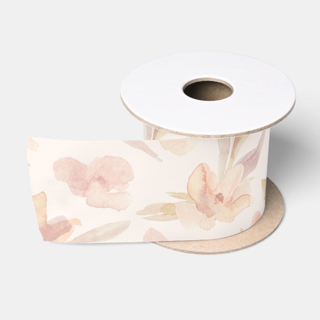 Elegante Wasserfarbe Weichflora Satinband (Spule)