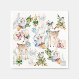 Elegante Wasserfarbe Weihnachten Serviette