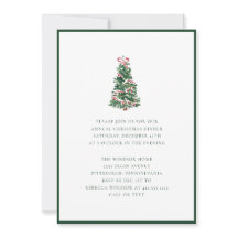 Elegante Wasserfarbe-Weihnachtsbaum-Feierparty