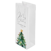 Elegante Wasserfarbe Weihnachtsbaum Frohe Weihnach