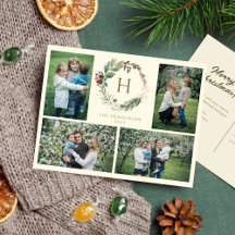 Elegante Wasserfarbe Weihnachtskranz 4 Foto