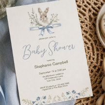 Elegante Wasserfarbe-Wildblumen-Häschen-Baby-Party