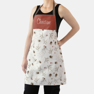 Elegante Wasserfarbe Winterberry mit individuellem Schürze