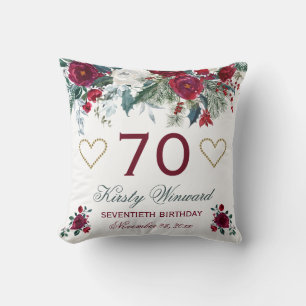 Elegante Wasserfarbe Winterblumen Geburtstag Kissen