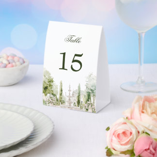 Elegante Wasserfarben-Anlage-Garten-Hochzeit Tischaufsteller