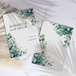 Elegante Wasserfarben-Blätter Save the Date Karte